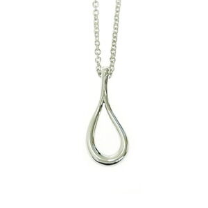 Tiffany Co Silver Open Teardrop Necklace